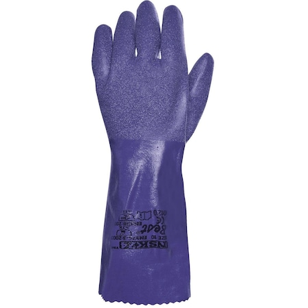 Showa Chemical Resistant Gloves, Nitrile, 14 in L, Blue, 1 PR NSK24-11
